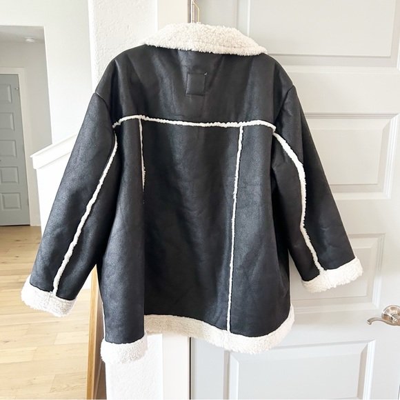 Cotton On Sherpa Aviator Coat - Picture 3 of 5